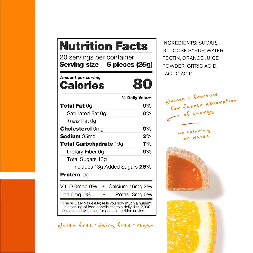 Skratch Labs Energy Chews Fruit Drops - Orange