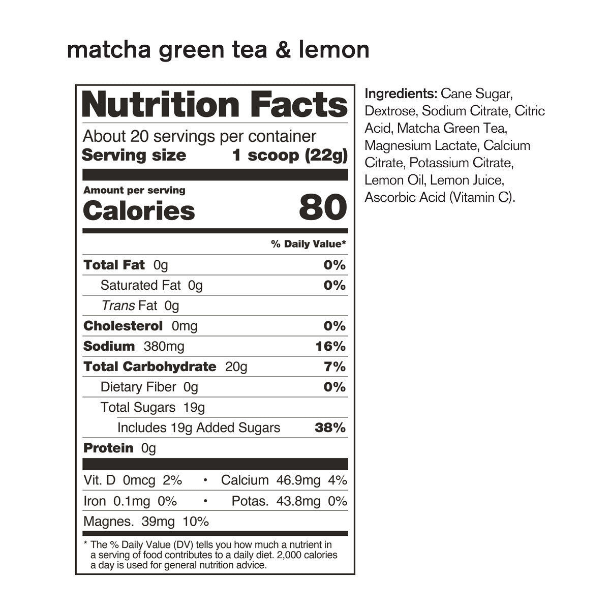 Skratch Labs Exercise Hydration Mix - Match Green Tea and Lemon