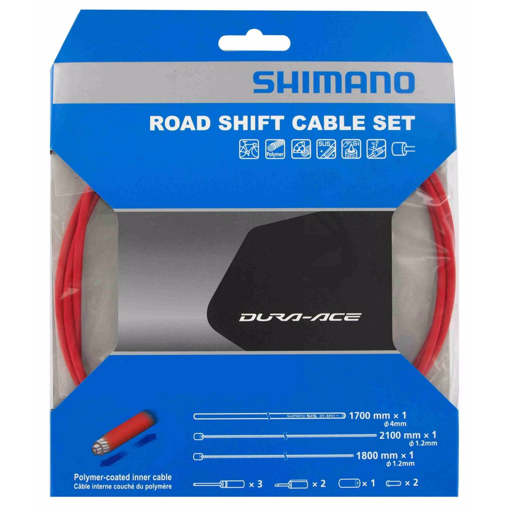 Shimano Dura Ace 9000 Road Shift Cable Set - Red - Racer Sportif